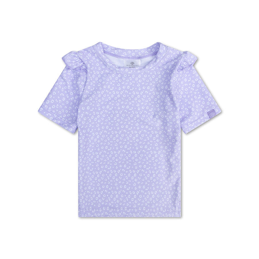 Swim Essentials Maglietta da nuoto, maniche corte, Lila, Leopard, 74/80 1/2