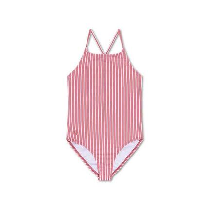 maillot de bain fille - Striped rouge/blanc - fleur marguerite - 134/140