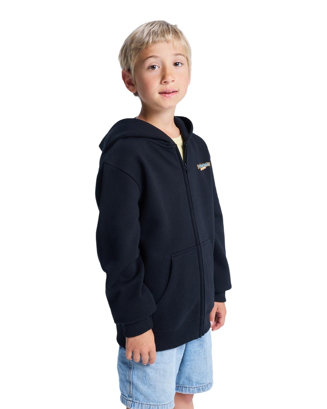 Sudadera con Capucha y Cremallera PLANETARIUM Negro Niño 3/4