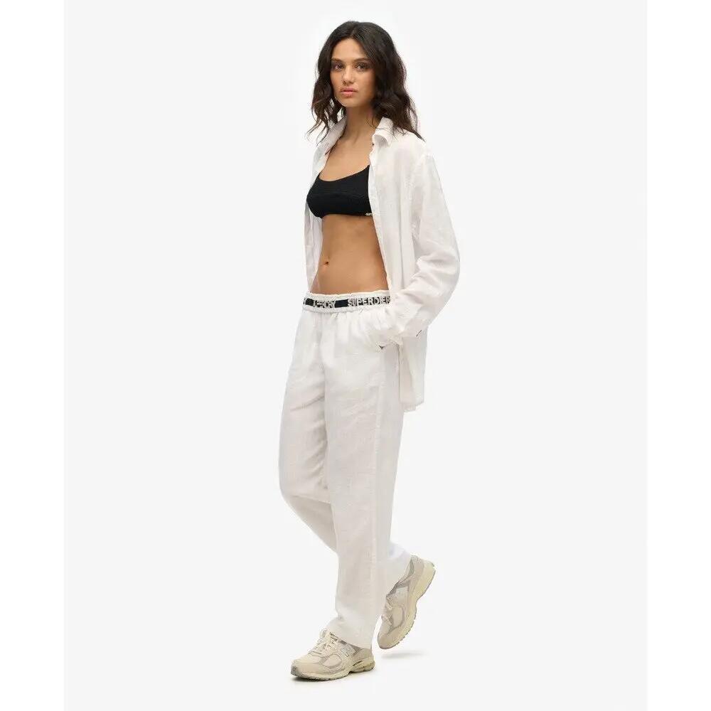 Pantalon à cordon de serrage en lin femme Superdry 5/5