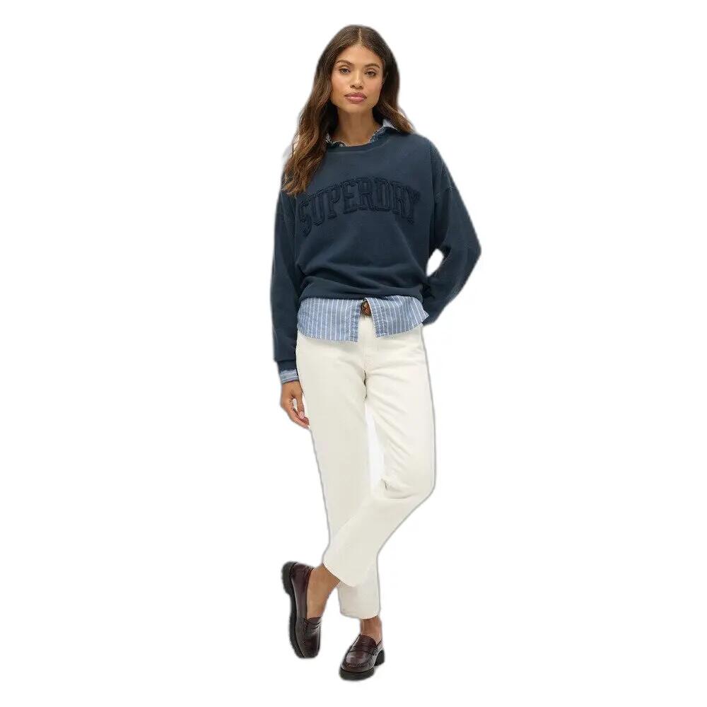 Felpa con colletto rotondo e testo tono su tono applicato donna Superdry Athleti 2/7