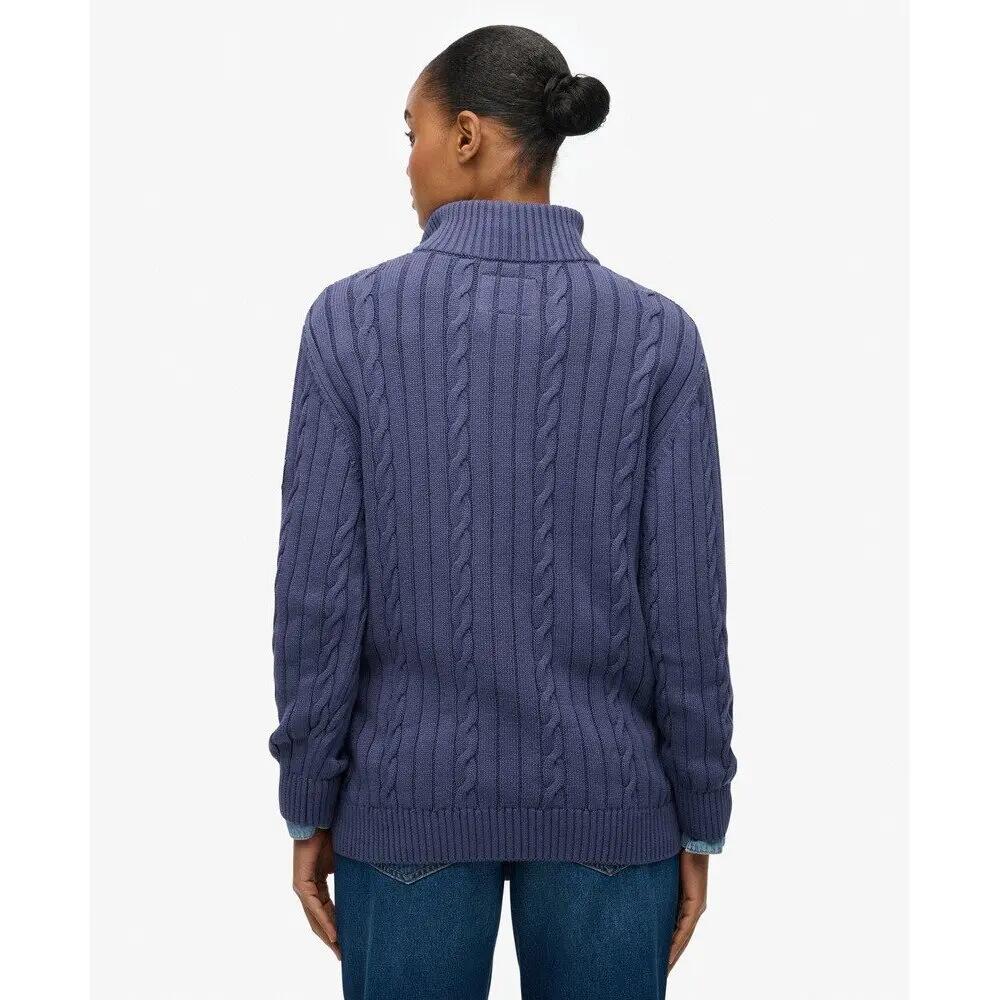 Pull à demi-zip en maille torsadée décontracté femme Superdry 3/5