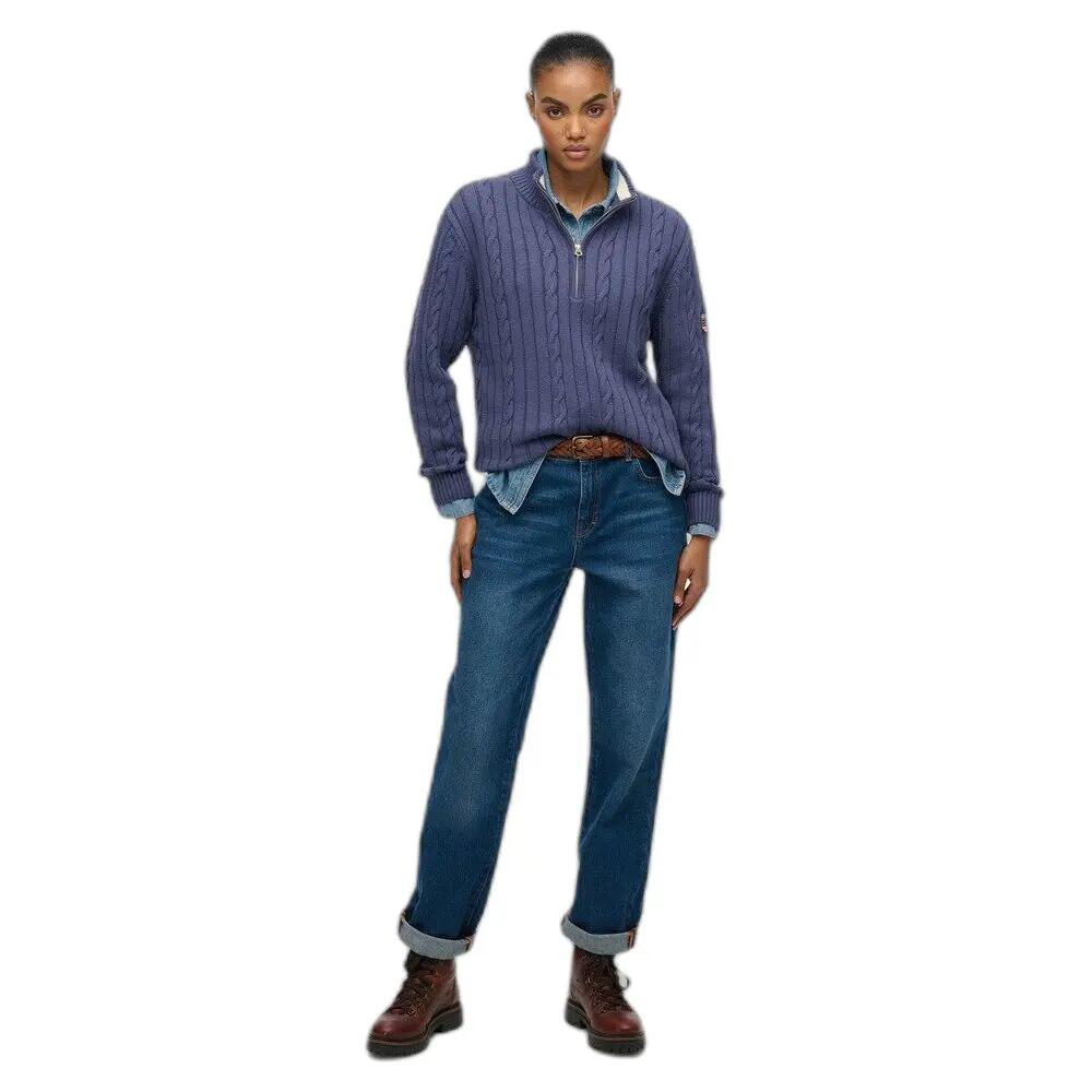Pull à demi-zip en maille torsadée décontracté femme Superdry 2/5