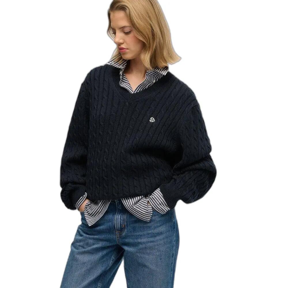 Sudadera de cuello V oversize para mujer Superdry 3/5