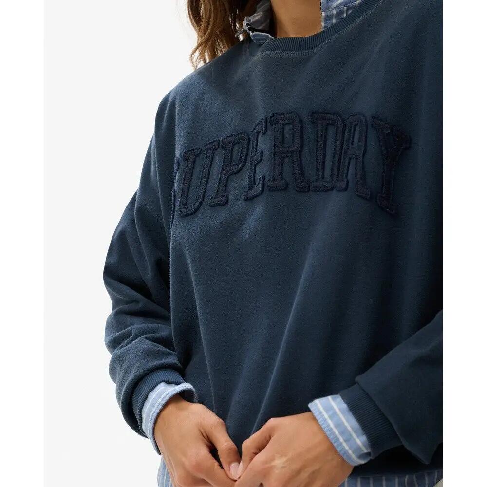 Felpa con colletto rotondo e testo tono su tono applicato donna Superdry Athleti 5/7