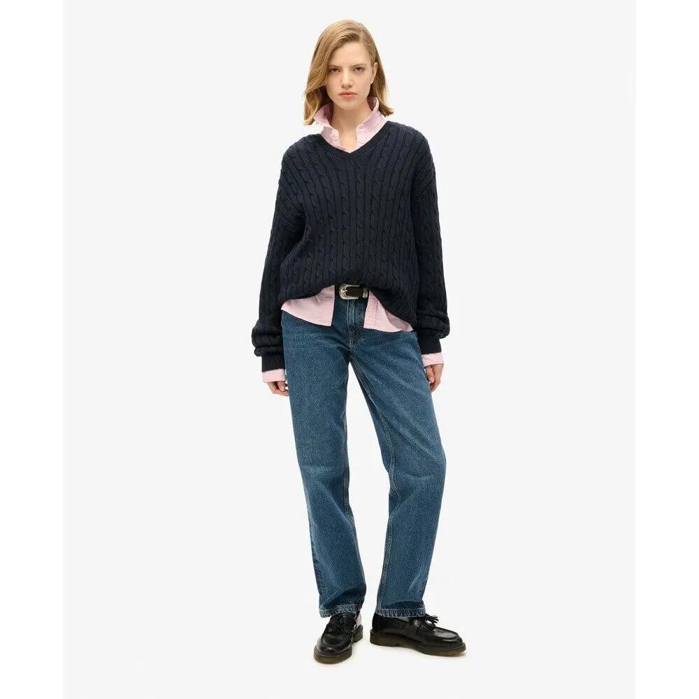 Pull oversize torsadé à col V femme Superdry 3/6