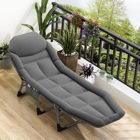 Pat pentru camping pliabil, reglabil in 5 trepte, 150 kg, 200 x 65 x 30 cm