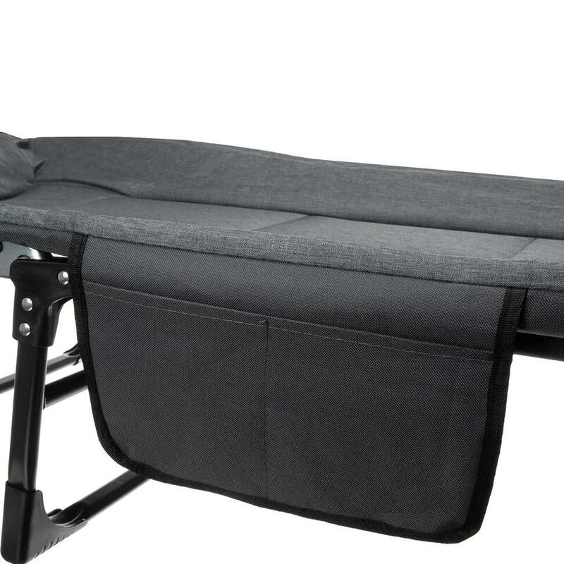 Pat pentru camping pliabil, reglabil in 5 trepte, 150 kg, 200 x 65 x 30 cm