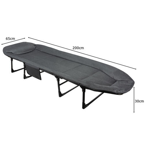 Pat pentru camping pliabil, reglabil in 5 trepte, 150 kg, 200 x 65 x 30 cm