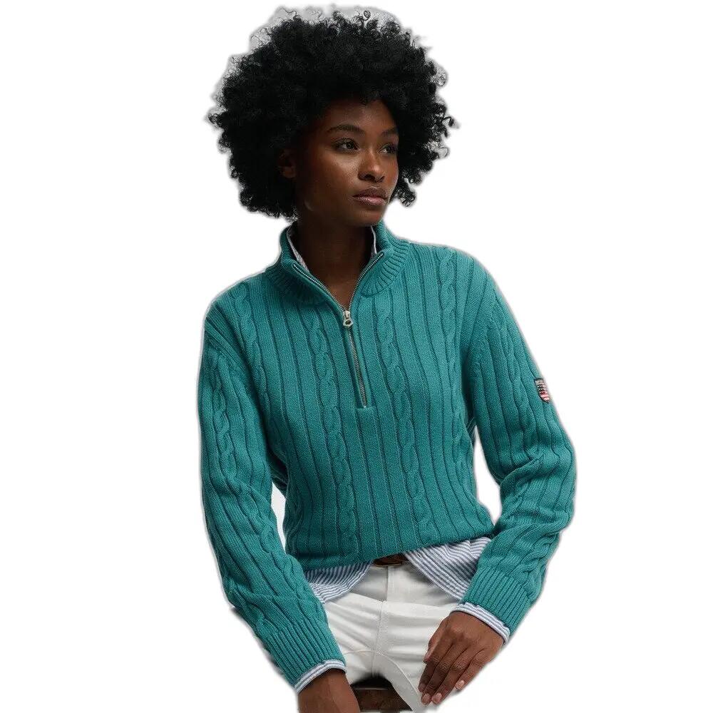 Damen lässiger Strickpullover mit halbem Reißverschluss Superdry 3/5