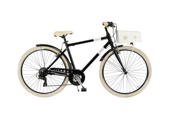 Via Veneto Bici City Bike Milano Uomo 28” 6V Nero Polvere di Caffè Taglia 54