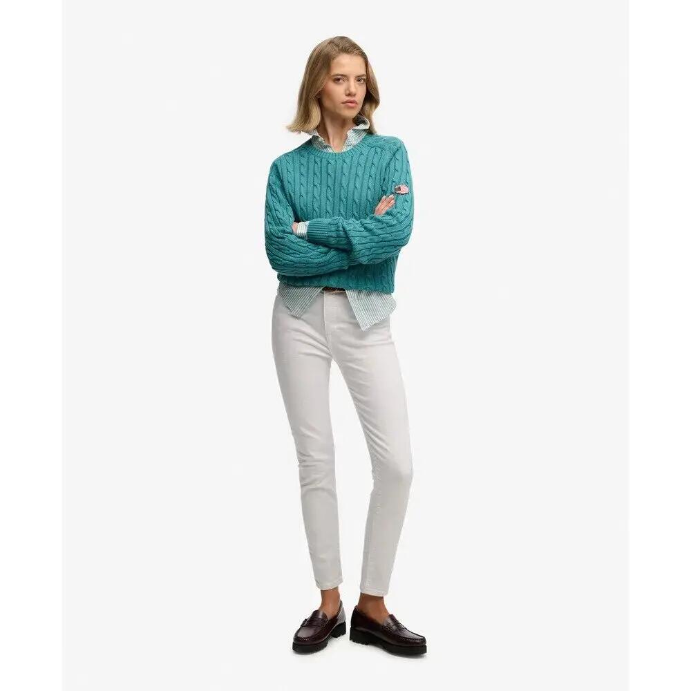 Sweater de malha torcida casual feminina Superdry 2/5