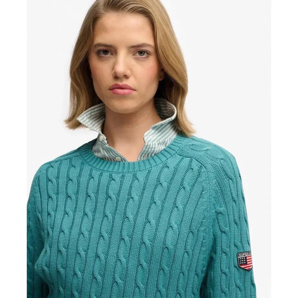 Sweater de malha torcida casual feminina Superdry 5/5