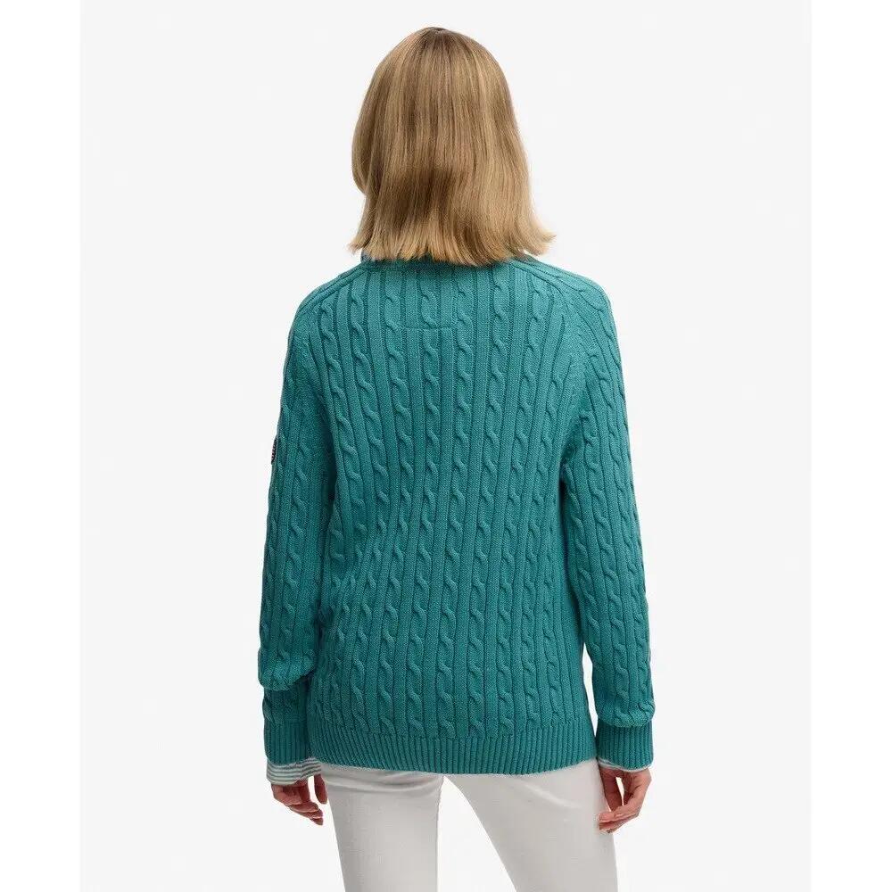 Sweater de malha torcida casual feminina Superdry 4/5