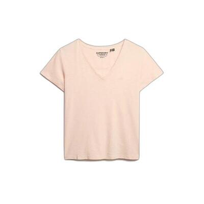 Dames-t-shirt met v-hals superdry slub emb de studios