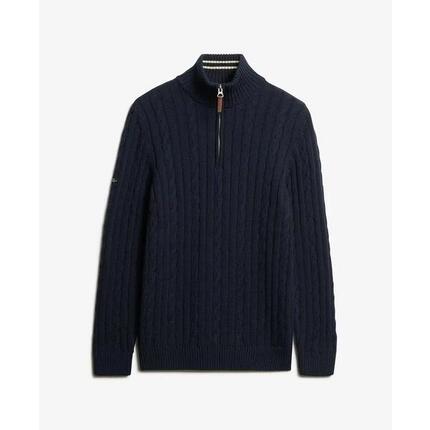 Pull col zippé en coton torsadé Superdry Classic