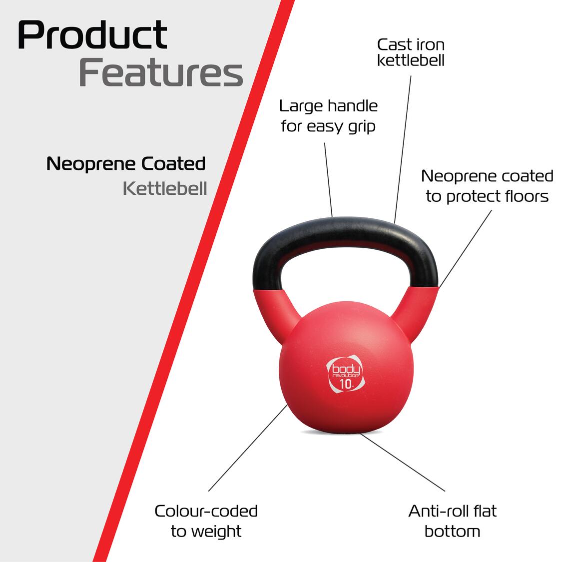 Body Revolution 10 kg neopreen kettlebell 2/6