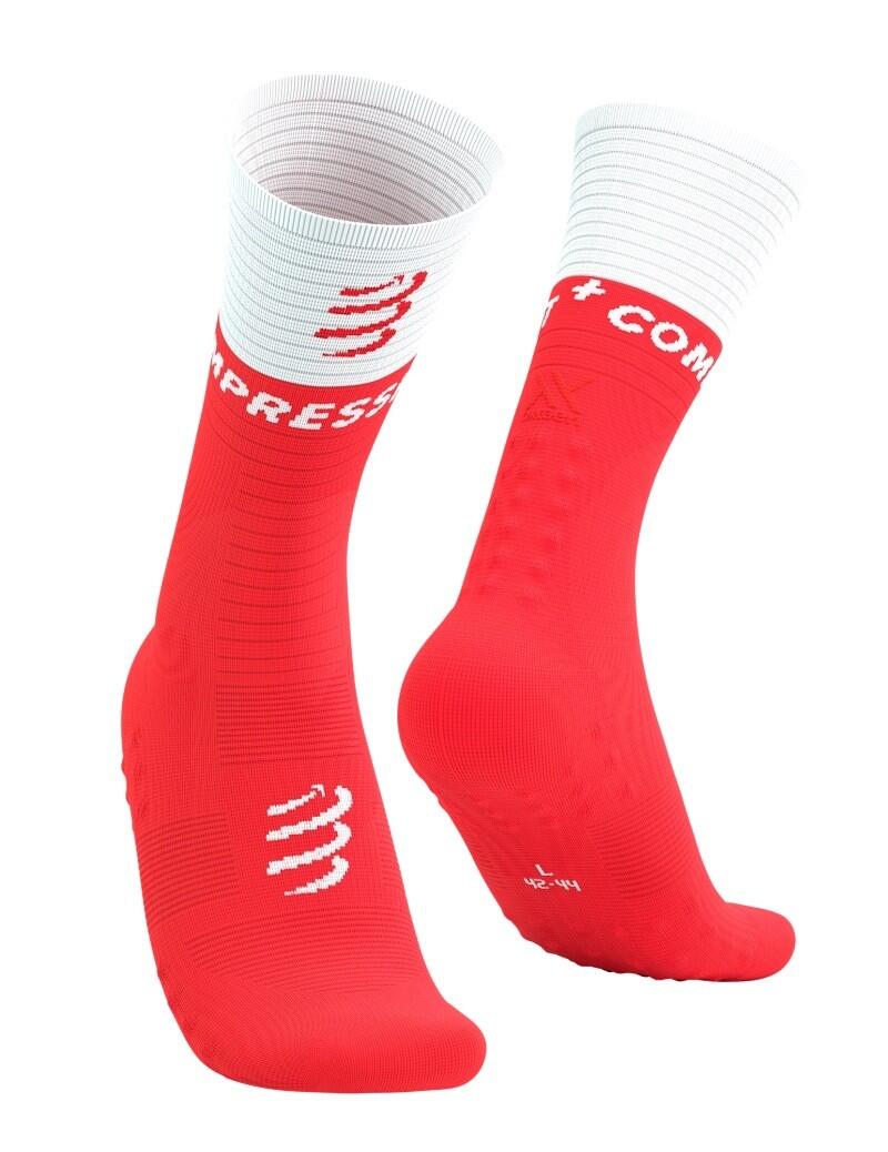 Calcetines de compresión Compressport Mid V2.0 Rojo/Blanco 2/4