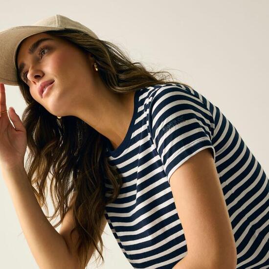 Dames Bayletta T-shirt met korte mouwen en strepen