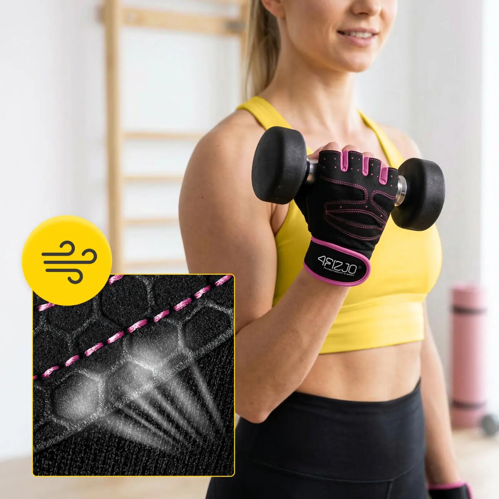 Fitnesshandschuhe Damen Rosa Trainingshandschuhe Gym Sporthandschuhe 4FIZJO 3/7