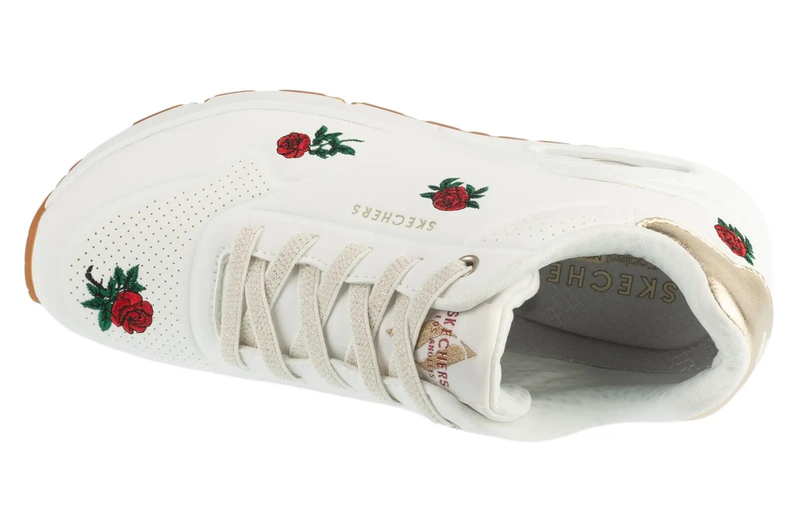Skechers Uno Champagne en Rozen Wit/ROOD/Goud 3/6