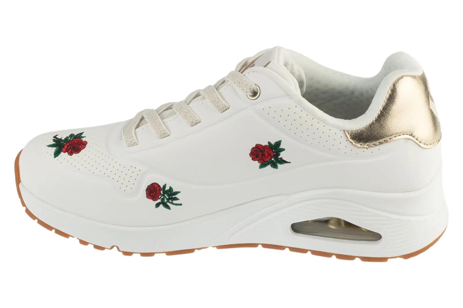 Skechers Uno Champagne en Rozen Wit/ROOD/Goud 2/6