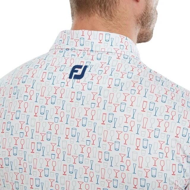 Polo Golf Footjoy Glass Print Hombre Blanco 3/3