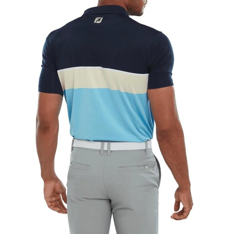 Polo da golf da uomo Footjoy Colour Lisle blu 2/4