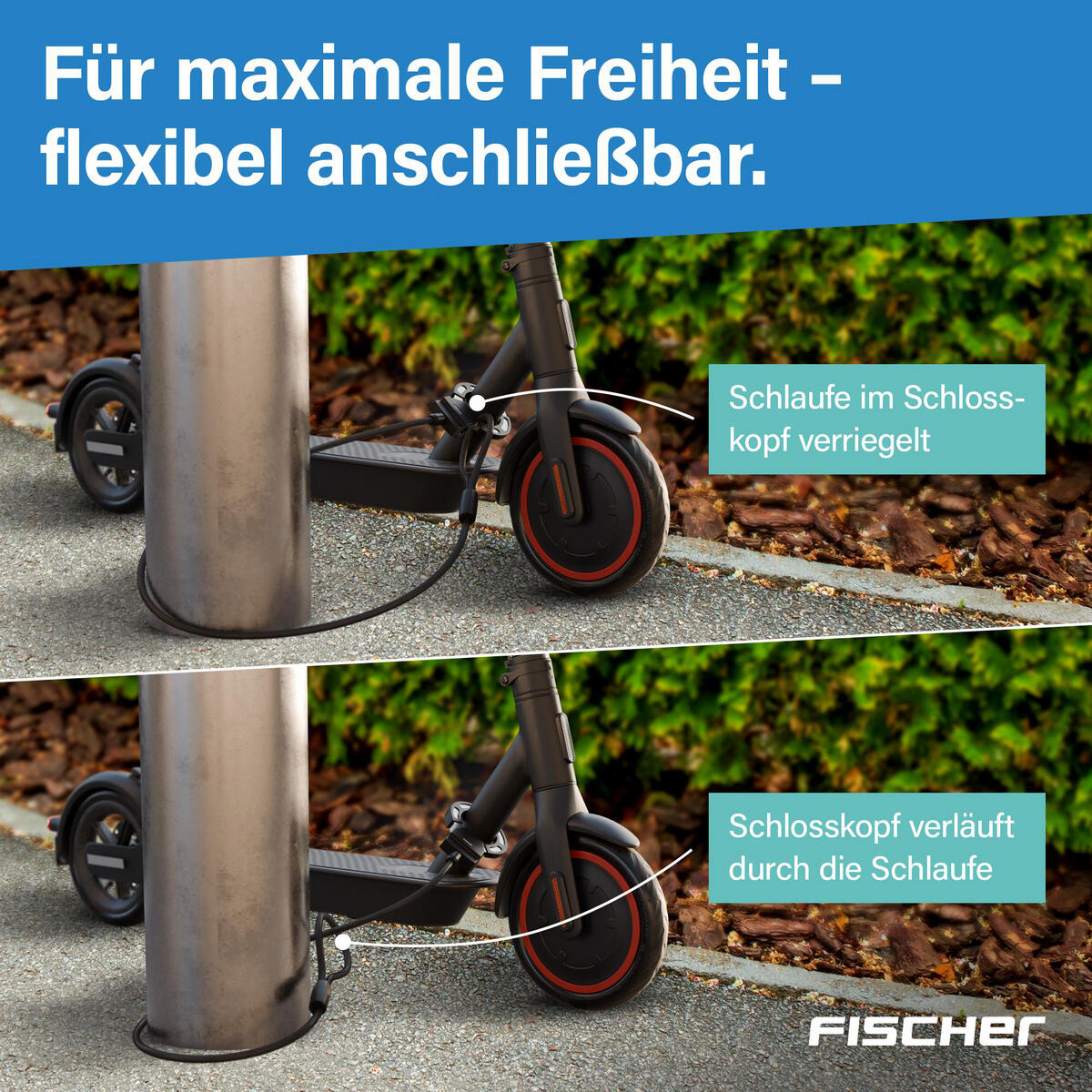 FISCHER Handschellenschloss RK110/8 - 110 cm Sicherheitsstufe 3 5/7