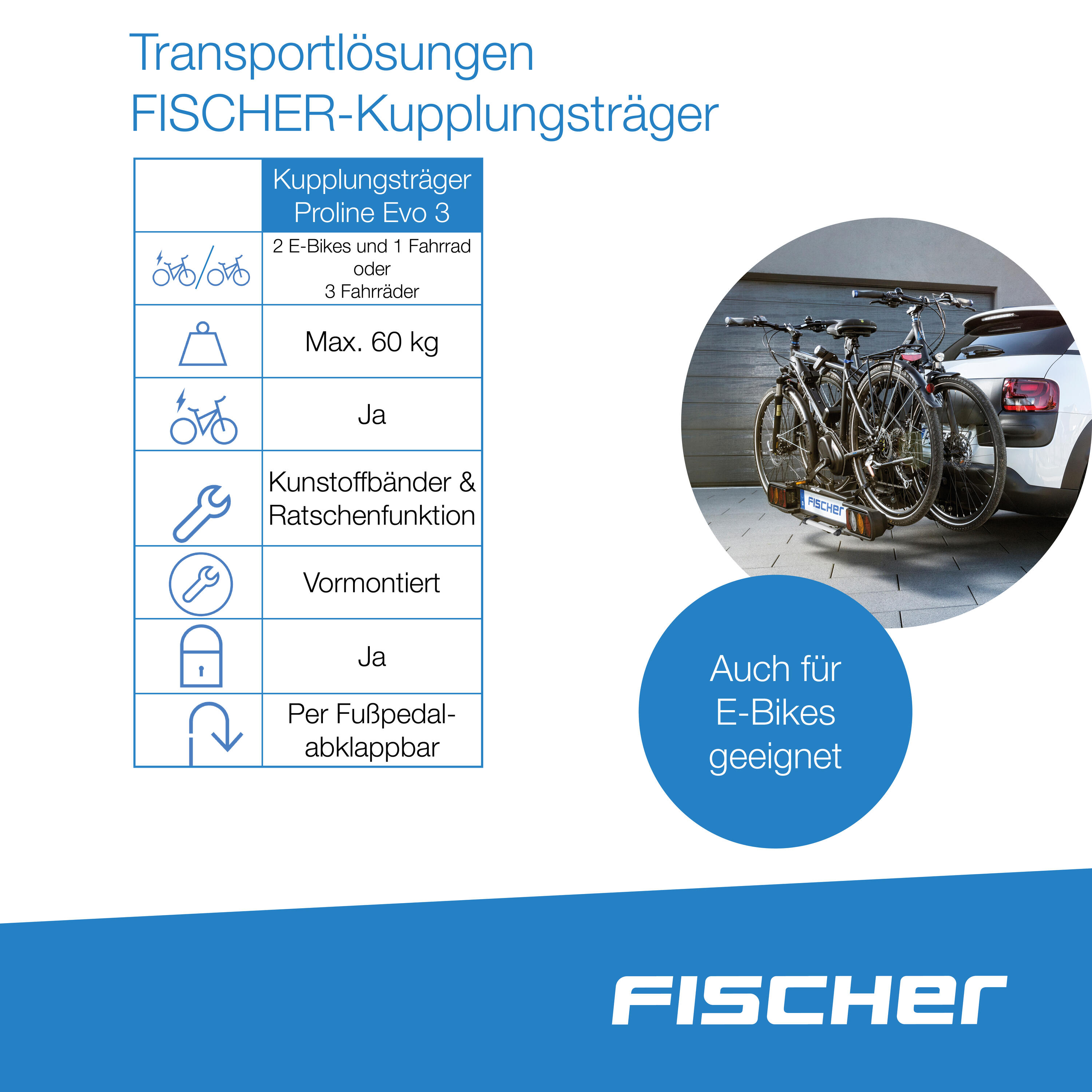 FISCHER Kupplungs-Fahrradträger ProlineEvo 3 6/7