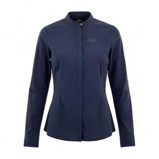 Langarmshirt Hilltop Trail Shirt langarm Damen Hemd Outdoor Bluse in Beige