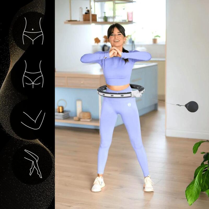 Hula-Hoop Magnetic Reglabil cu Afișaj Digital și Bilă Fitness HMS HHM16
