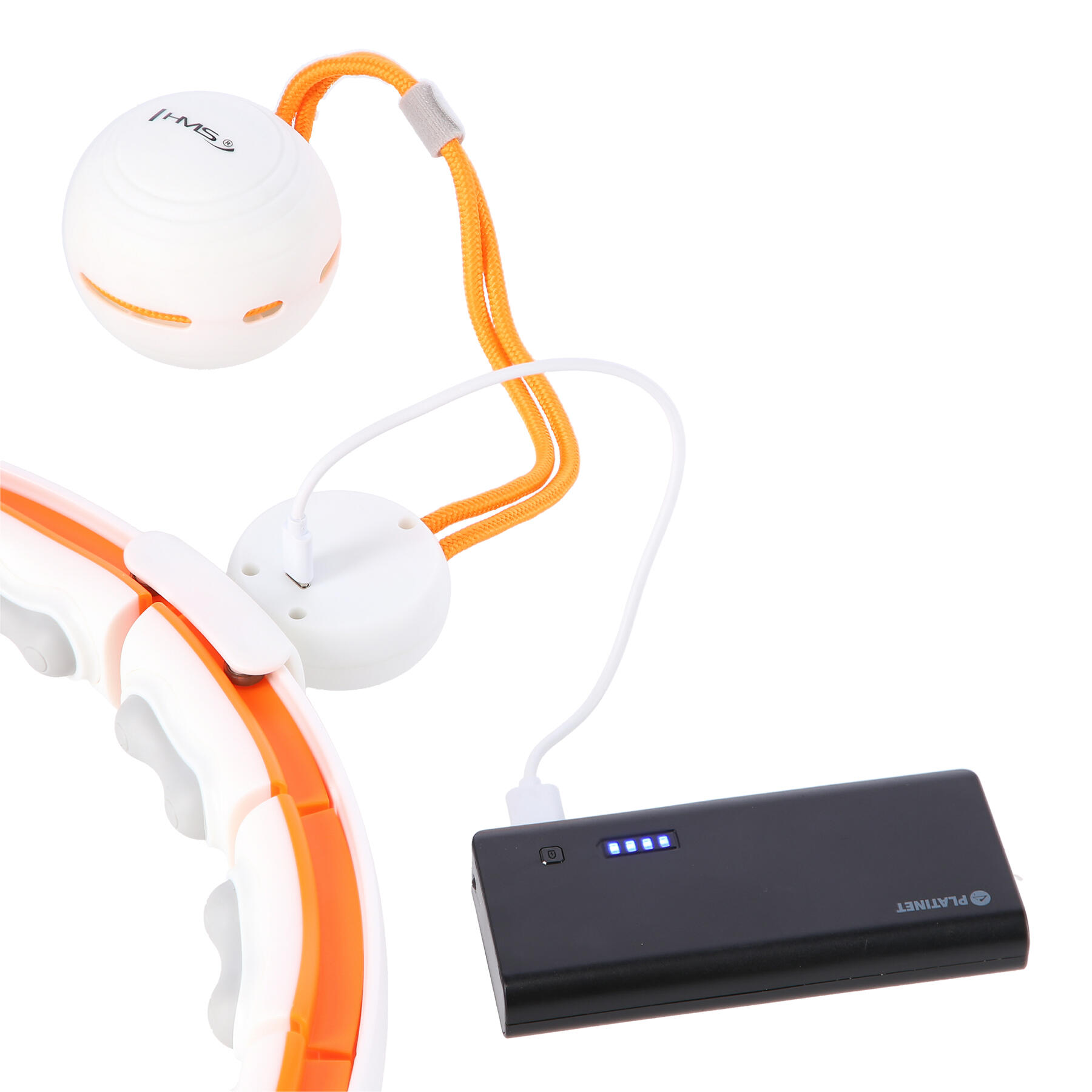 Hula-hoop - Aimants, Poids & Compteur - Blanc/Orange 3/7