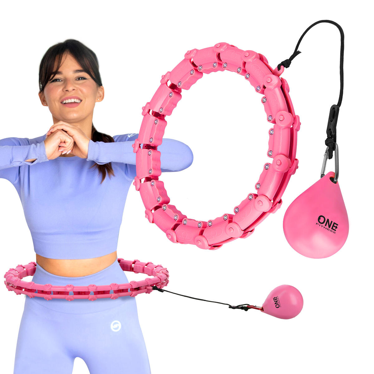 ONE Fitness Hula Hoop - Różowy 2/7