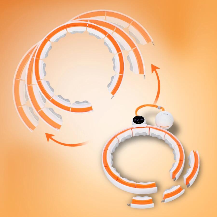 Hula-hoop - Aimants, Poids & Compteur - Blanc/Orange 6/7
