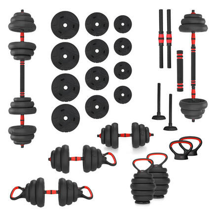 Zestaw ciężarów hantle/sztanga/kettlebell SET 6w1 HMS SGN