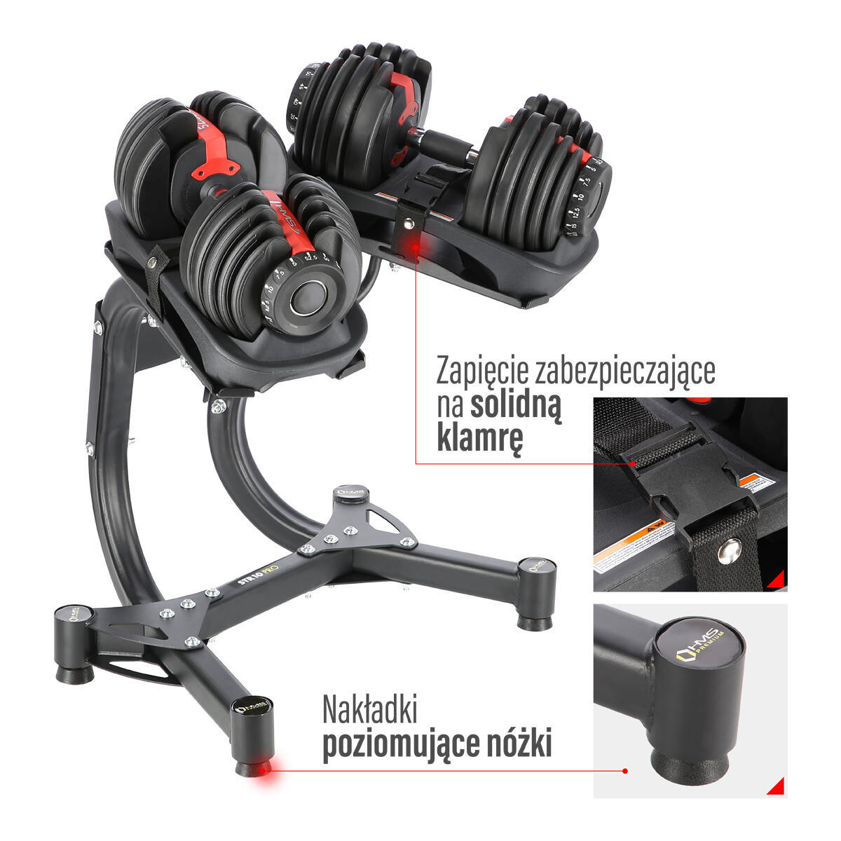 Zestaw Regulowanych Hantli z Stojakiem - 2 x 23,8 kg 3/7
