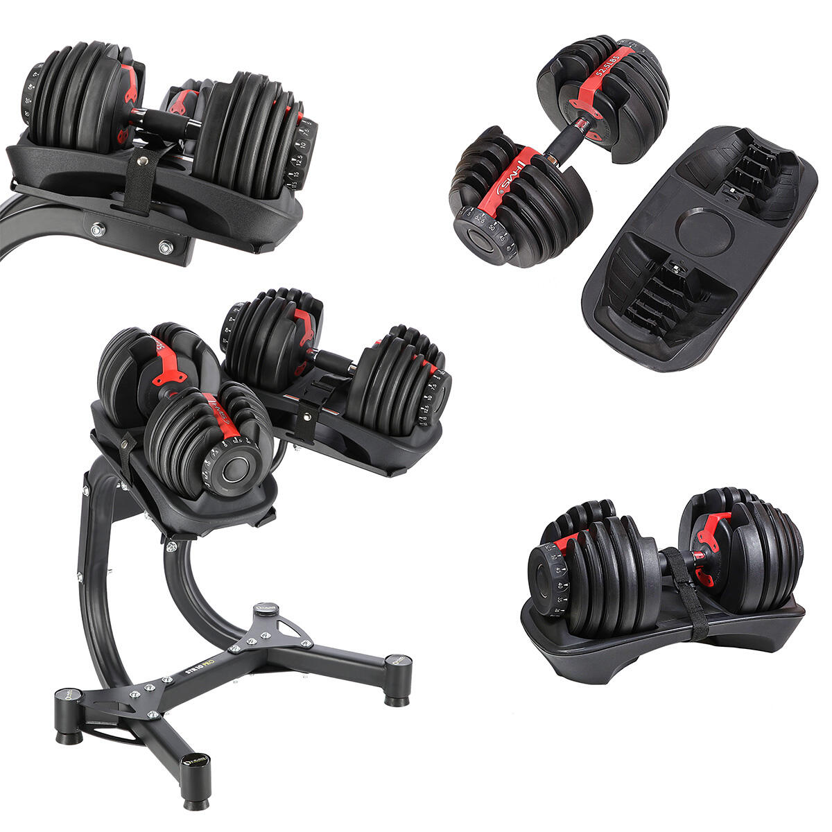 Zestaw Regulowanych Hantli z Stojakiem - 2 x 23,8 kg 2/7