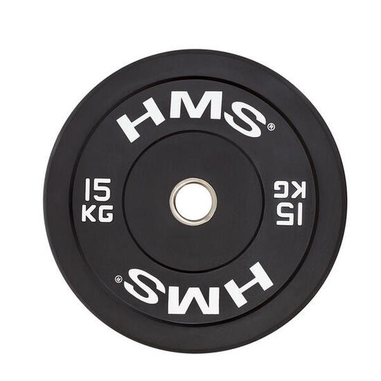 Disque Bumper - Disque Olympique - 15 kg - Noir