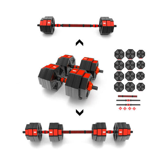 Set d'haltères et de dumbbells réglables - 30 kg
