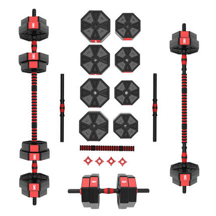 Set d'haltères et de dumbbells réglables - 15 kg
