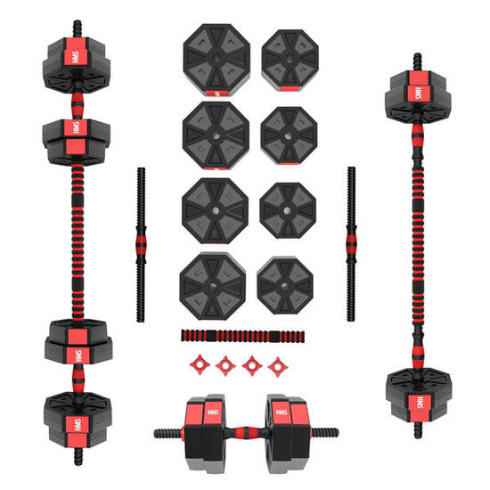 Set d'haltères et de dumbbells réglables - 15 kg
