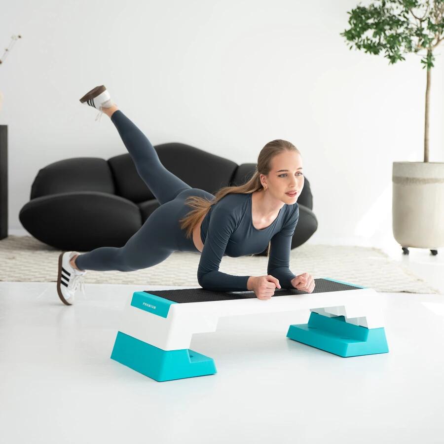 Premium Aerobic Step - Wit/Blauw 5/7