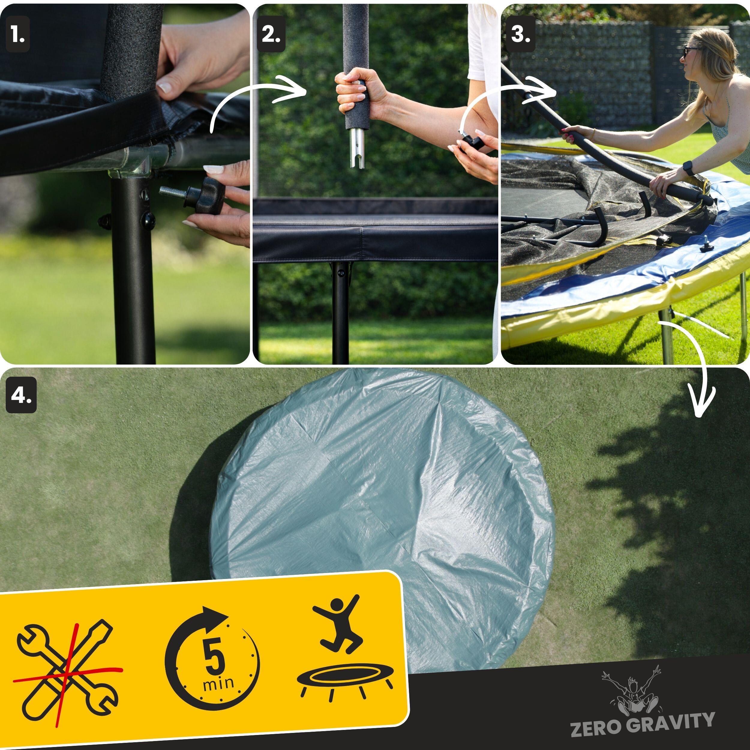 Berg Elite Inground Trampoline 380 cm Antraciet Grijs met veiligheidsnet Deluxe kopen? Professioneel gebruik! - De Bruine Speeltoestellen