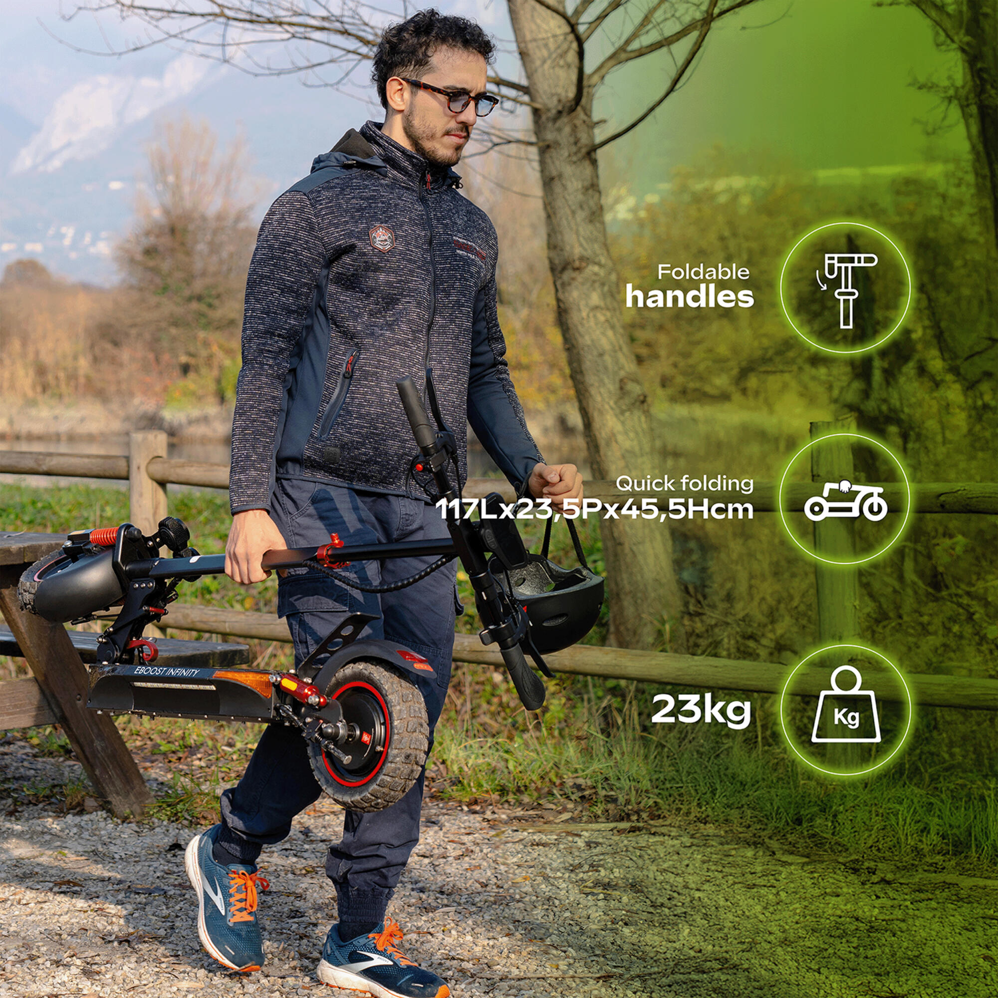Trottinette Électrique adulte EBOOST INFINITY – 1300W - Jusqu'a 80 km 3/7