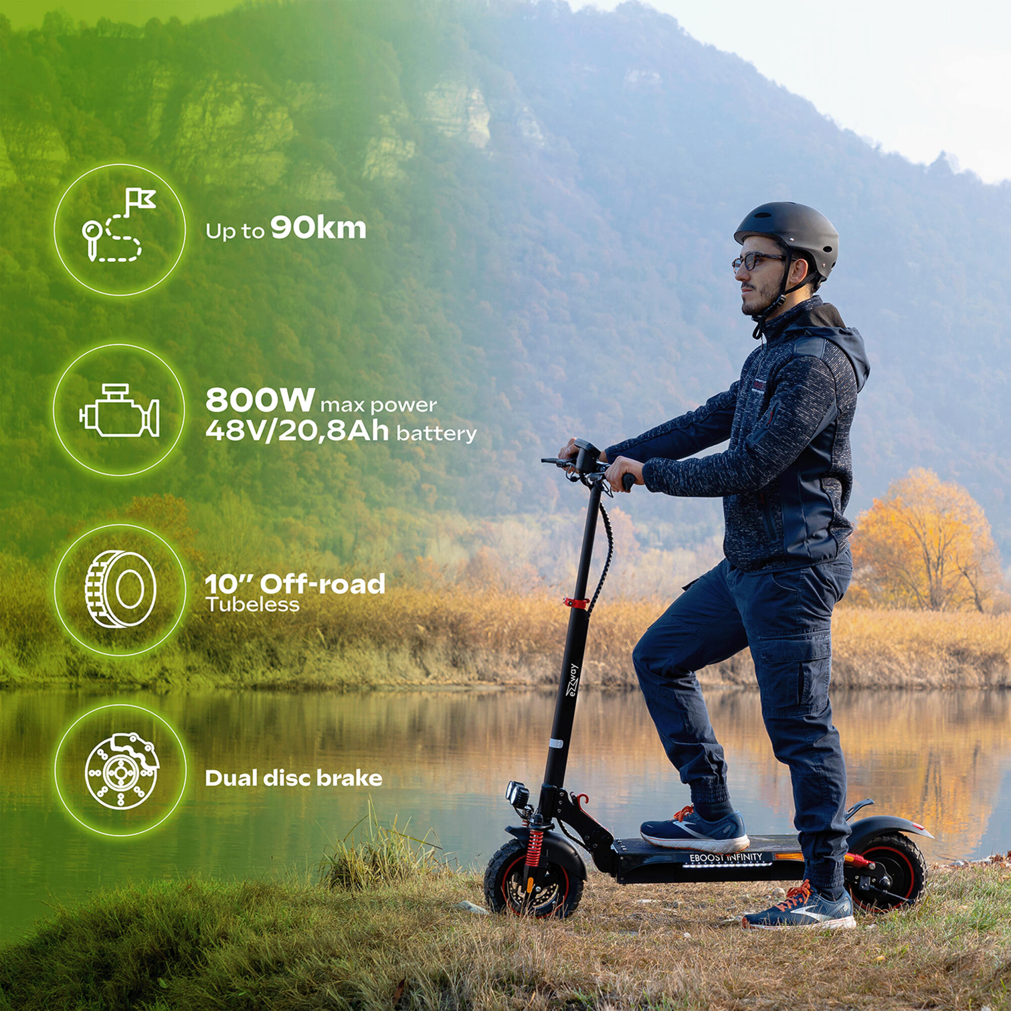 Trottinette Électrique adulte EBOOST INFINITY – 1300W - Jusqu'a 80 km 2/7