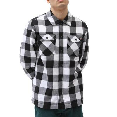 Dickies gevoerd overhemd zwart/wit voor heren