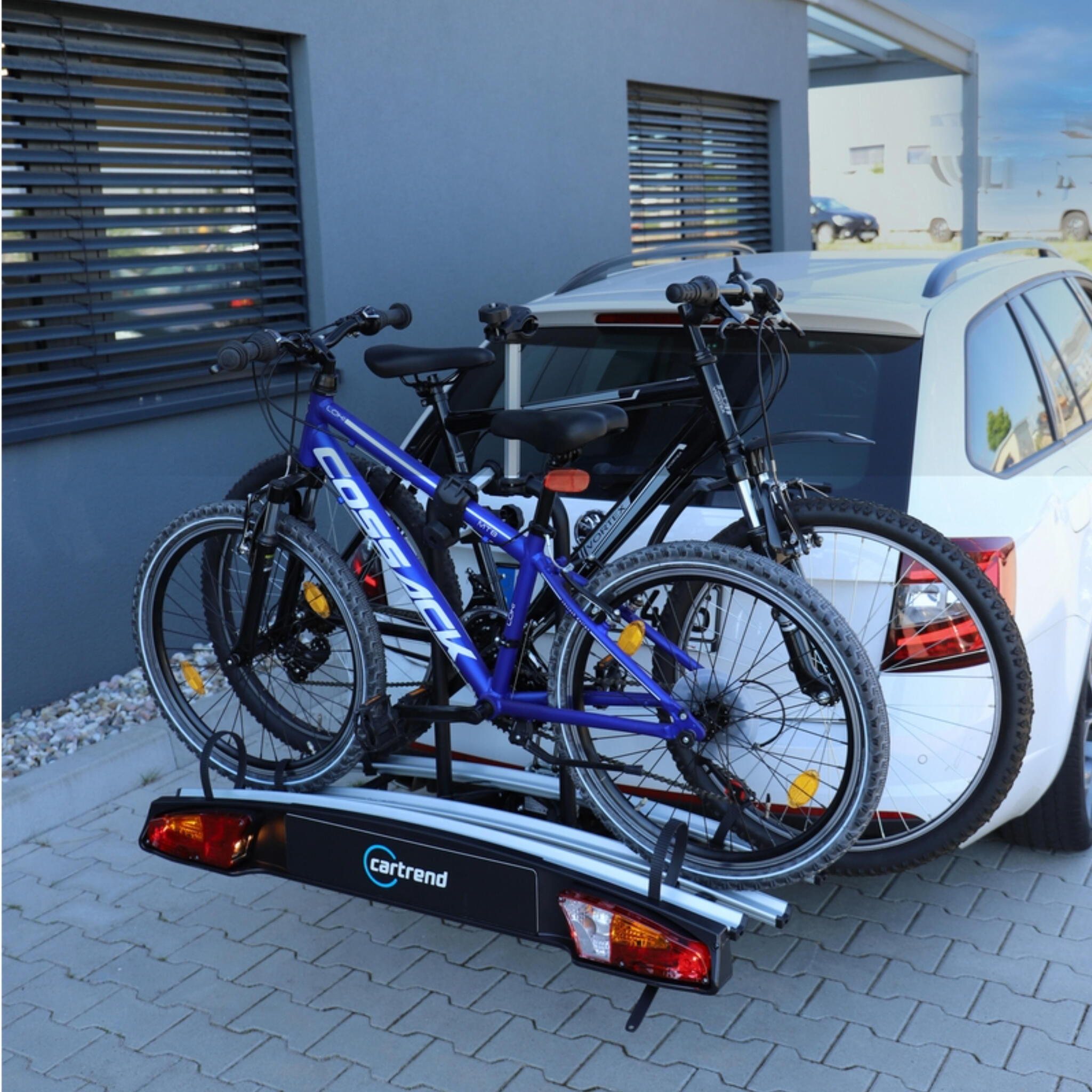 CARTREND Kupplungs-Fahrradträger Alu Active für 2 Fahrräder 6/8