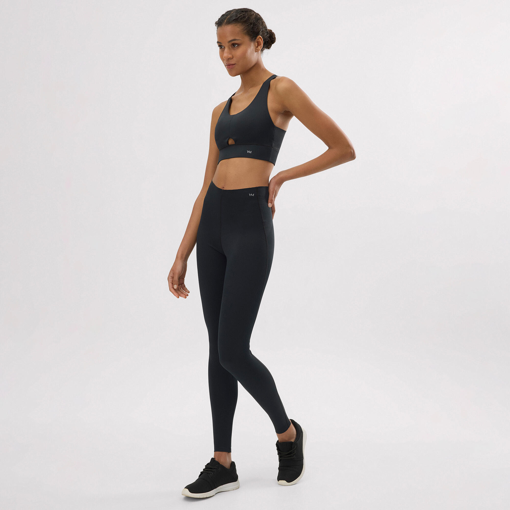 Legging de sport long et compressif noir à ventre plat 3/7