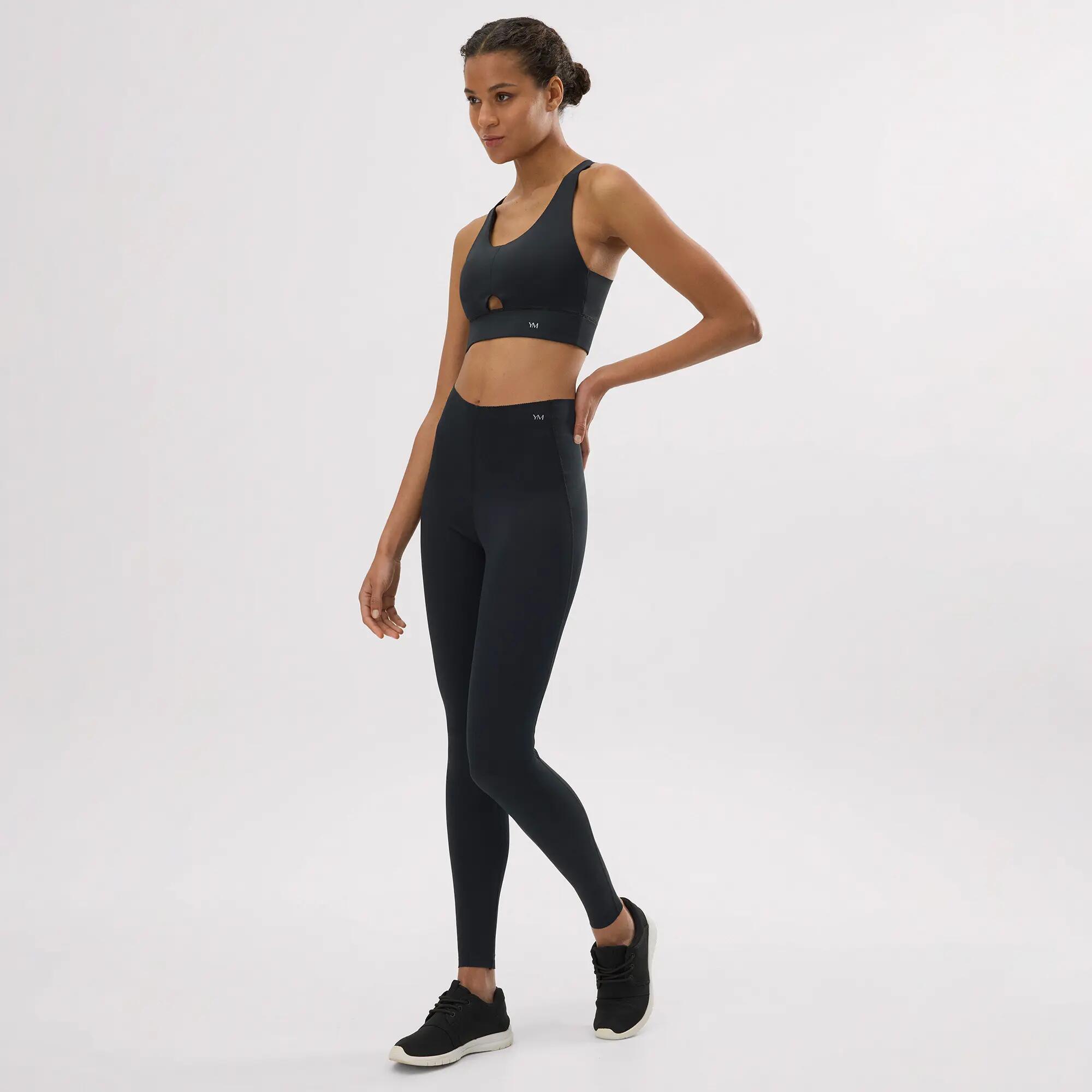 Legging de sport long et compressif noir à ventre plat 3/7
